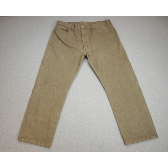 Levis Jeans Mens 40 x 30 Brown 501 Button Fly 100% Cotton - Picture 1 of 9